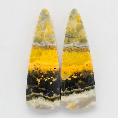 Bumblebee Jasper Cabochon Pair