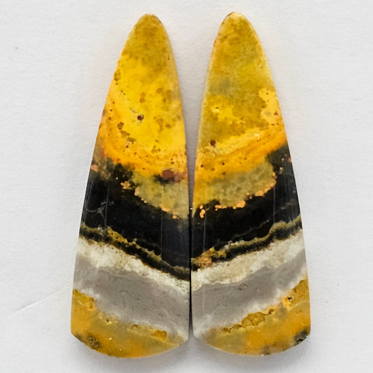 Bumblebee Jasper Cabochon Pair