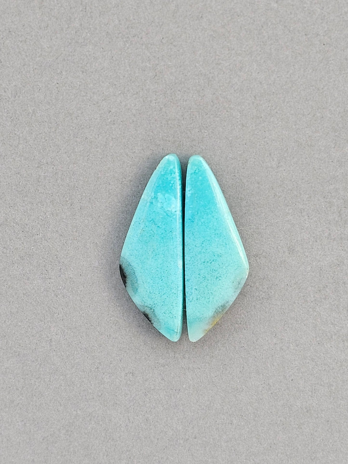 Chrysocolla sky blue Cabochon Pair