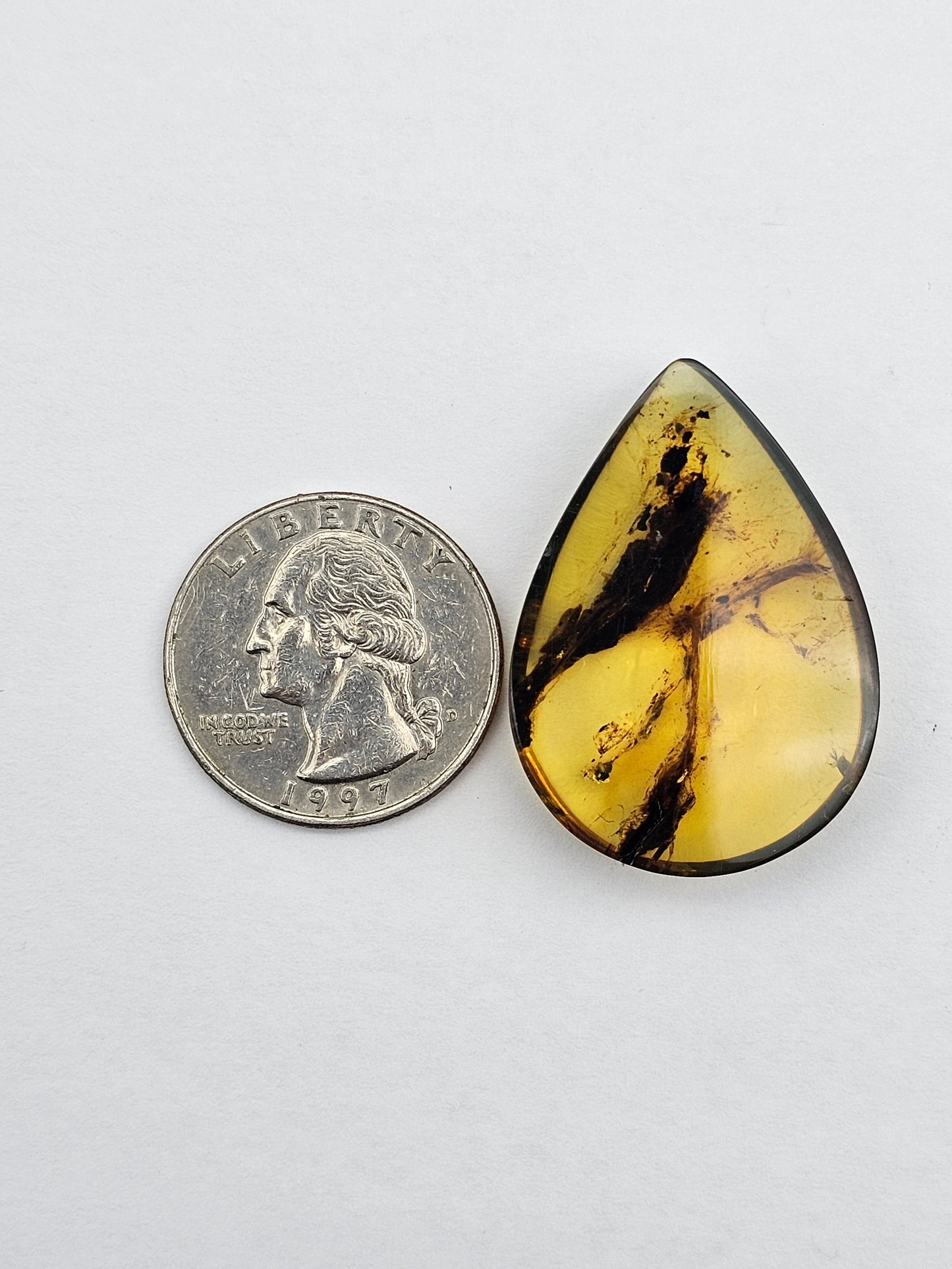 Amber authentic cabochon large
