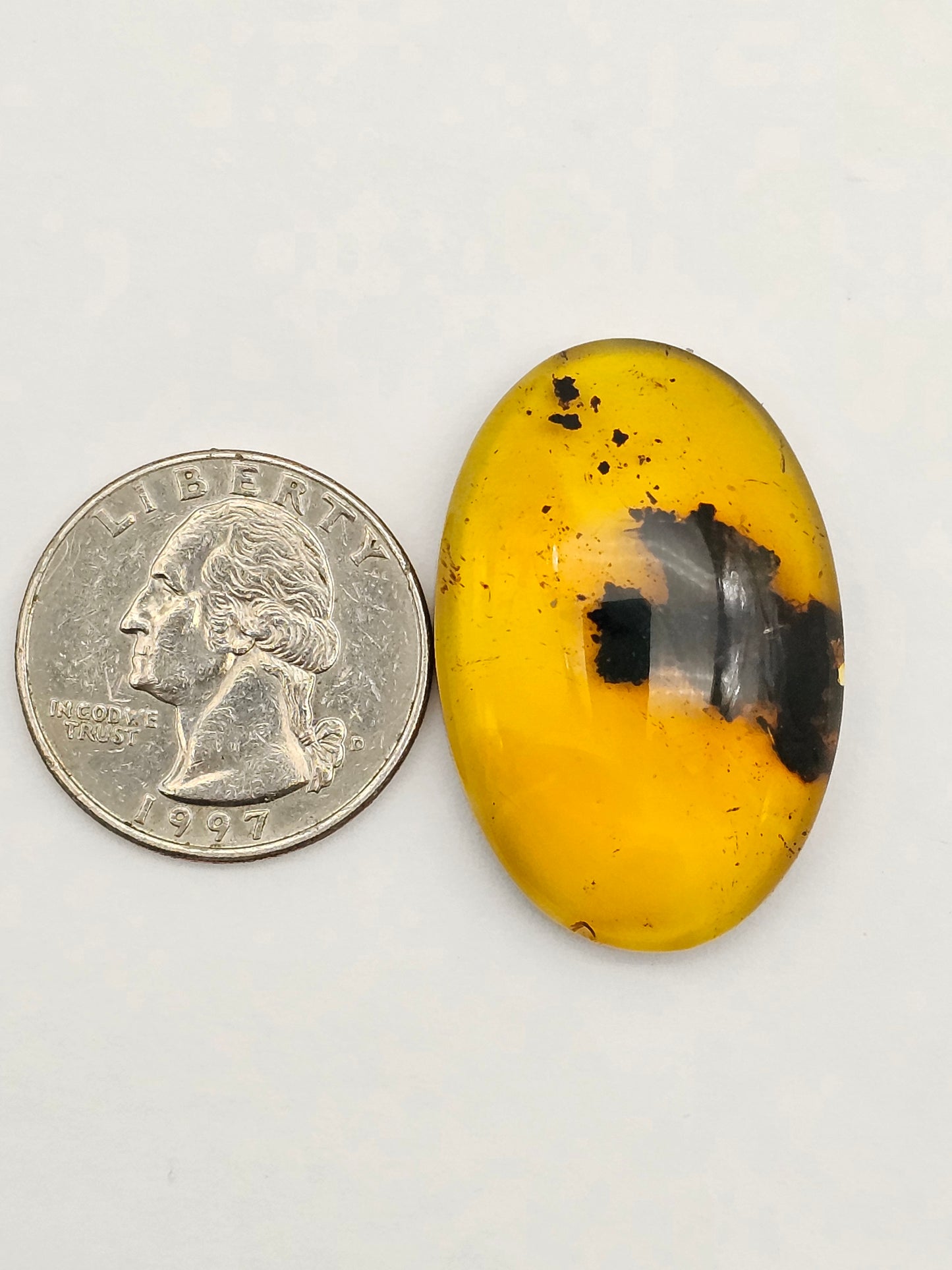 Amber authentic cabochon large