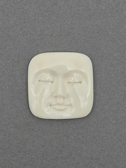 Full Face Square Bone Carving Cabochon