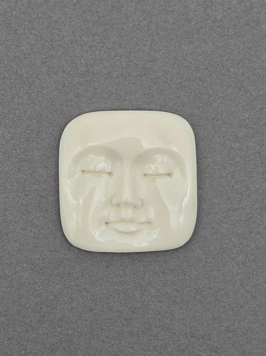 Full Face Square Bone Carving Cabochon