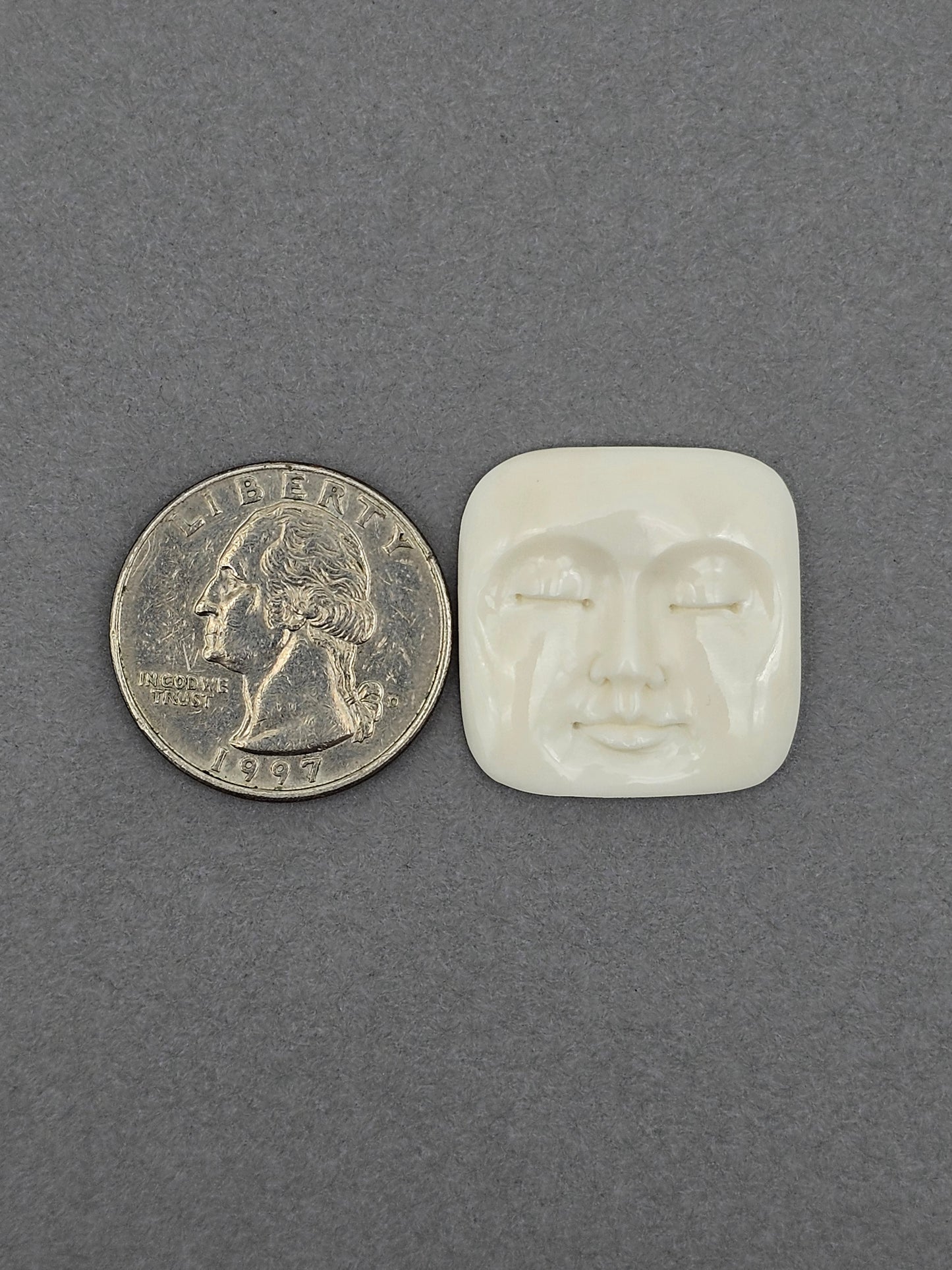 Full Face Square Bone Carving Cabochon
