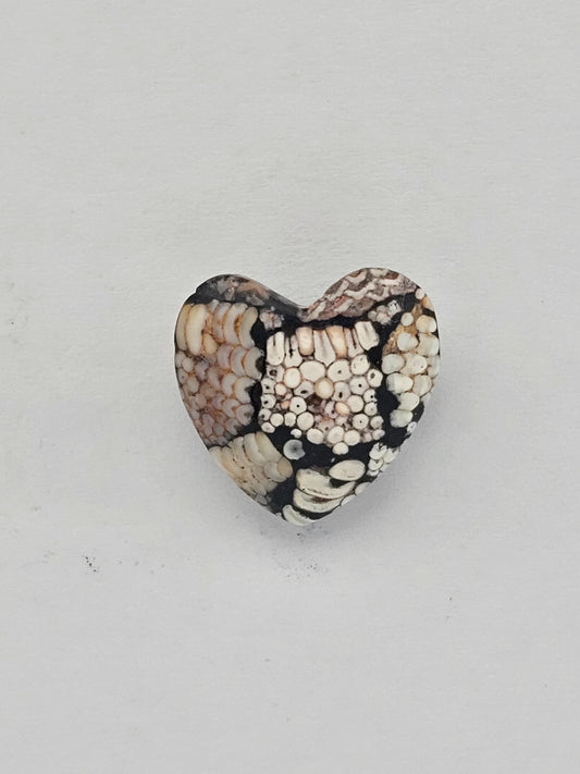Snake skin agate heart cabochon