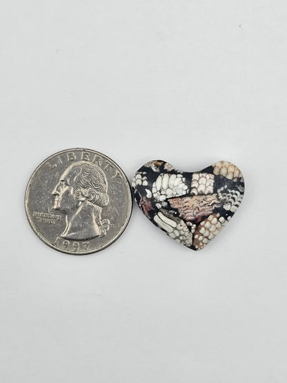 Snake skin agate heart cabochon