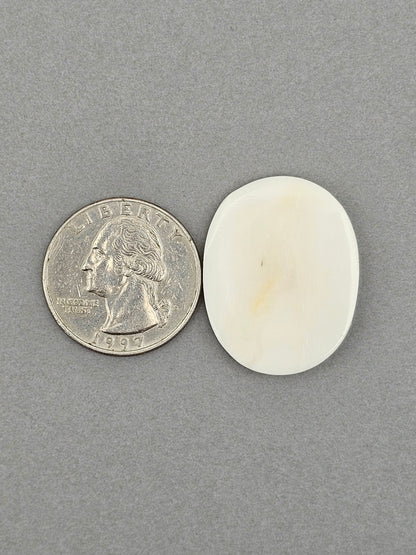 Hummingbird with Flower Bone Carving Cabochon