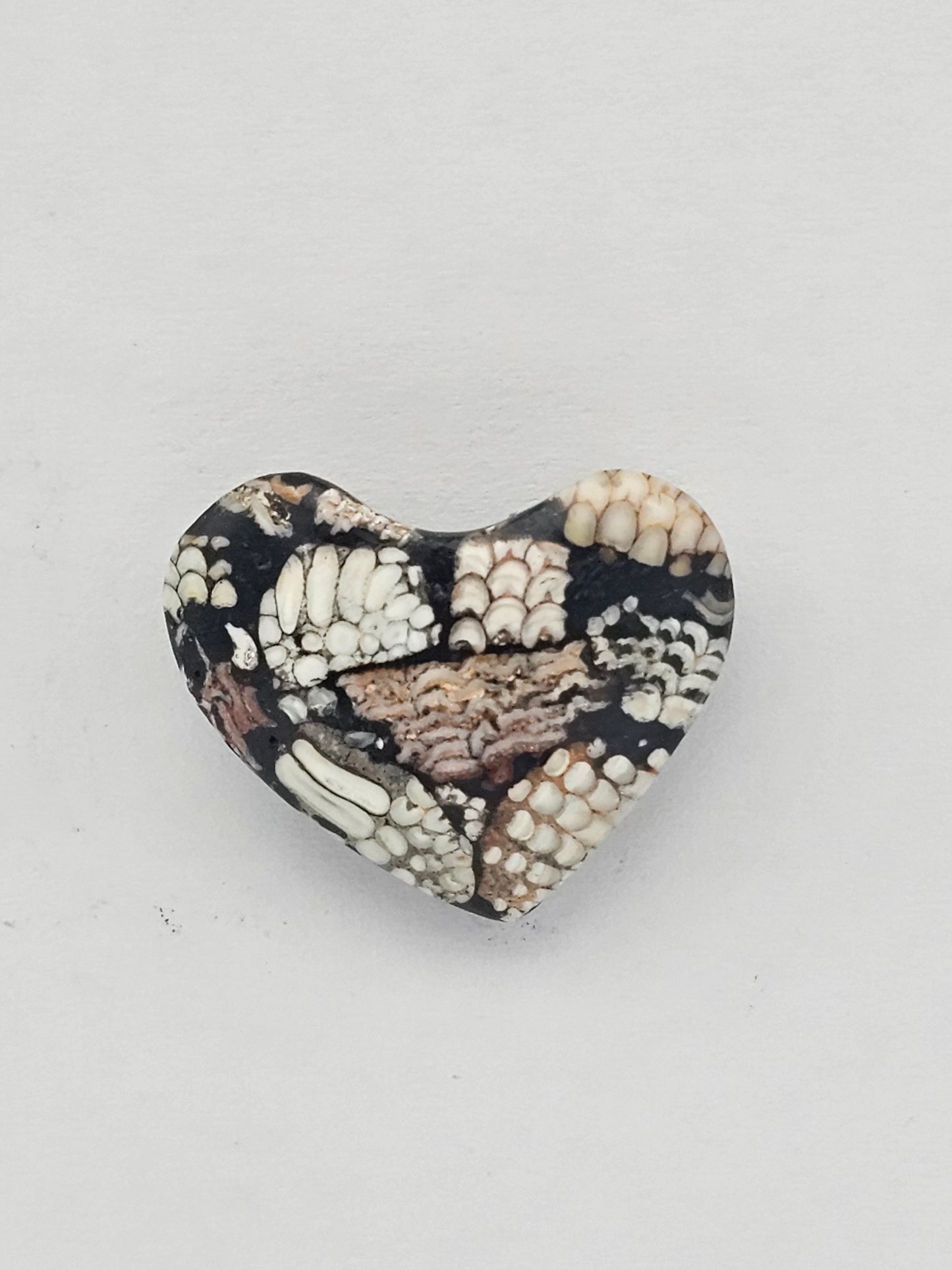 Snake skin agate heart cabochon