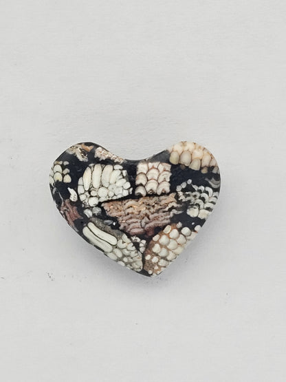Snake skin agate heart cabochon