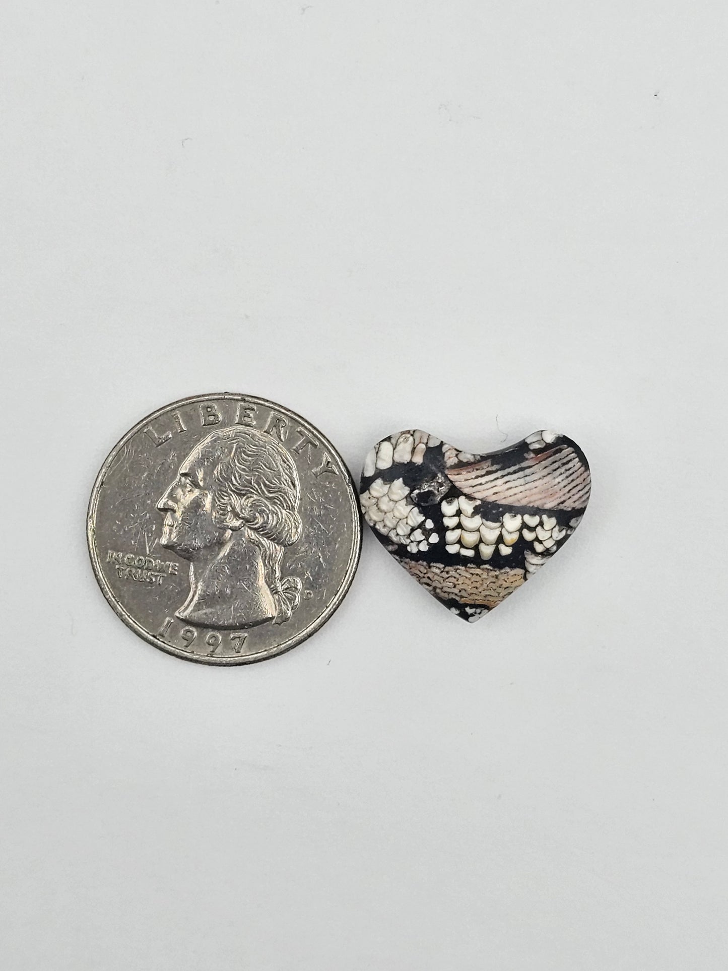 Snake skin agate heart cabochon