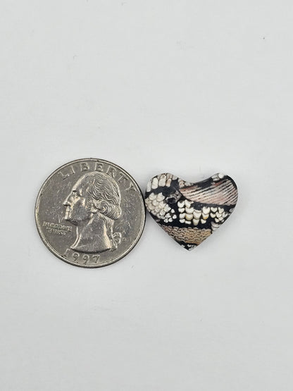 Snake skin agate heart cabochon