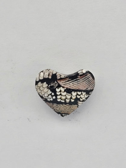 Snake skin agate heart cabochon