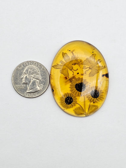 Amber authentic intaglio cabochon large