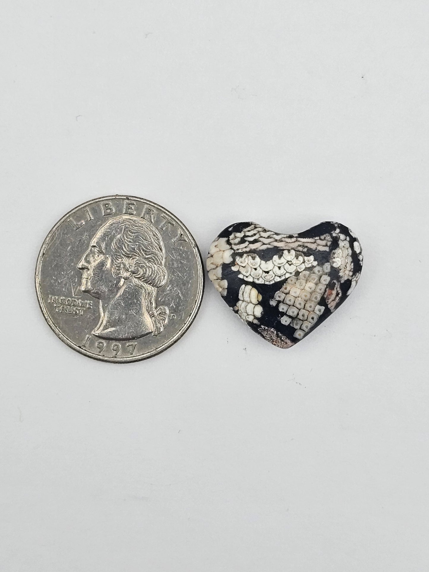 Snake skin agate heart cabochon