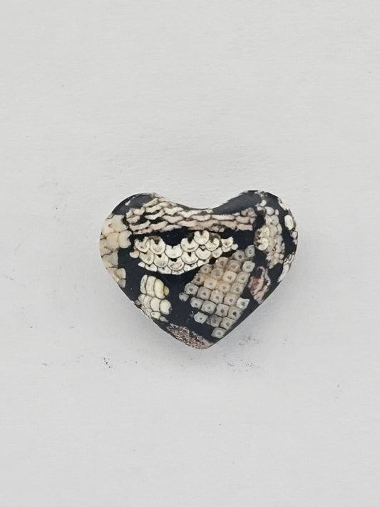 Snake skin agate heart cabochon