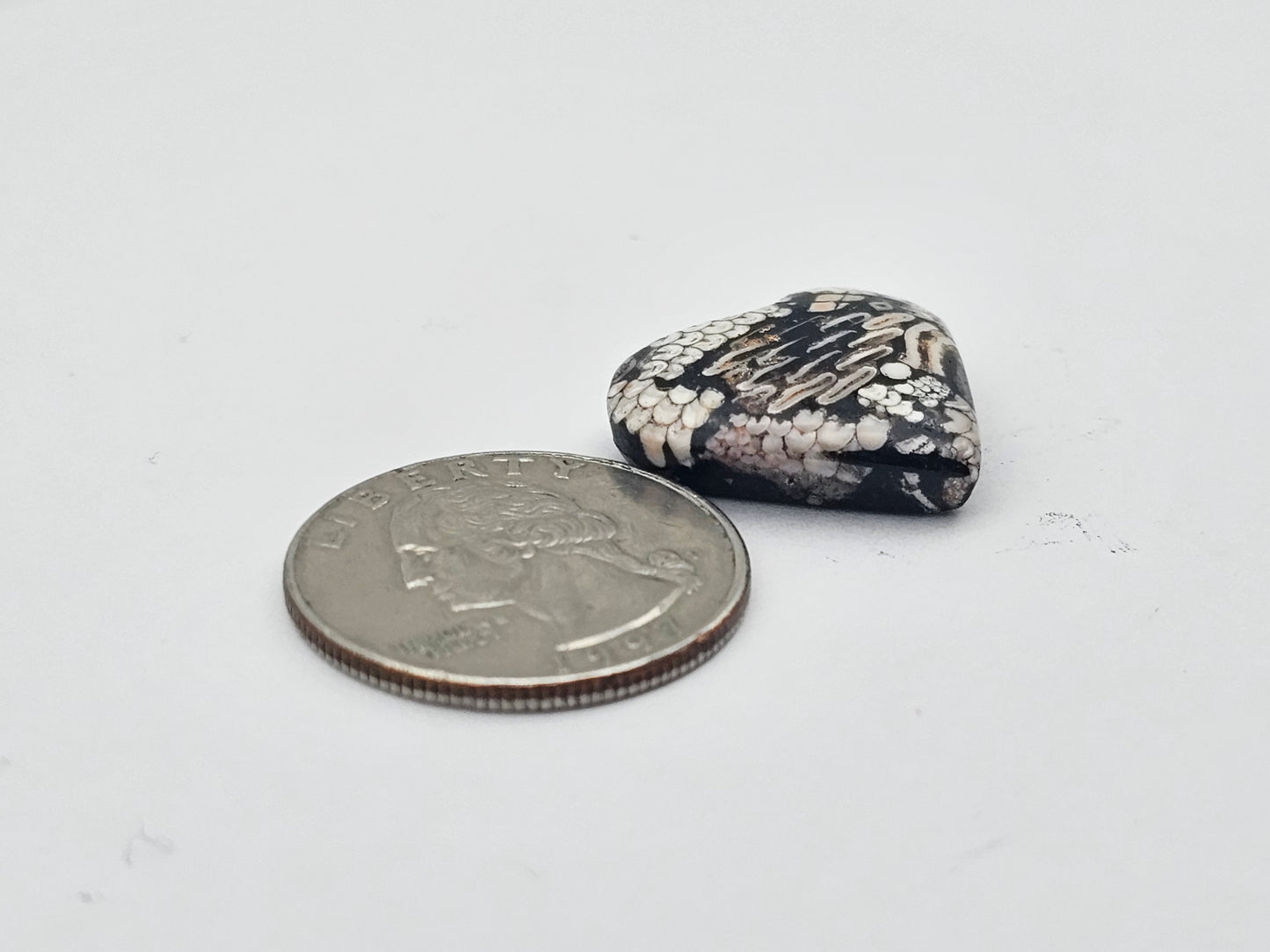 Snake agate heart cabochon