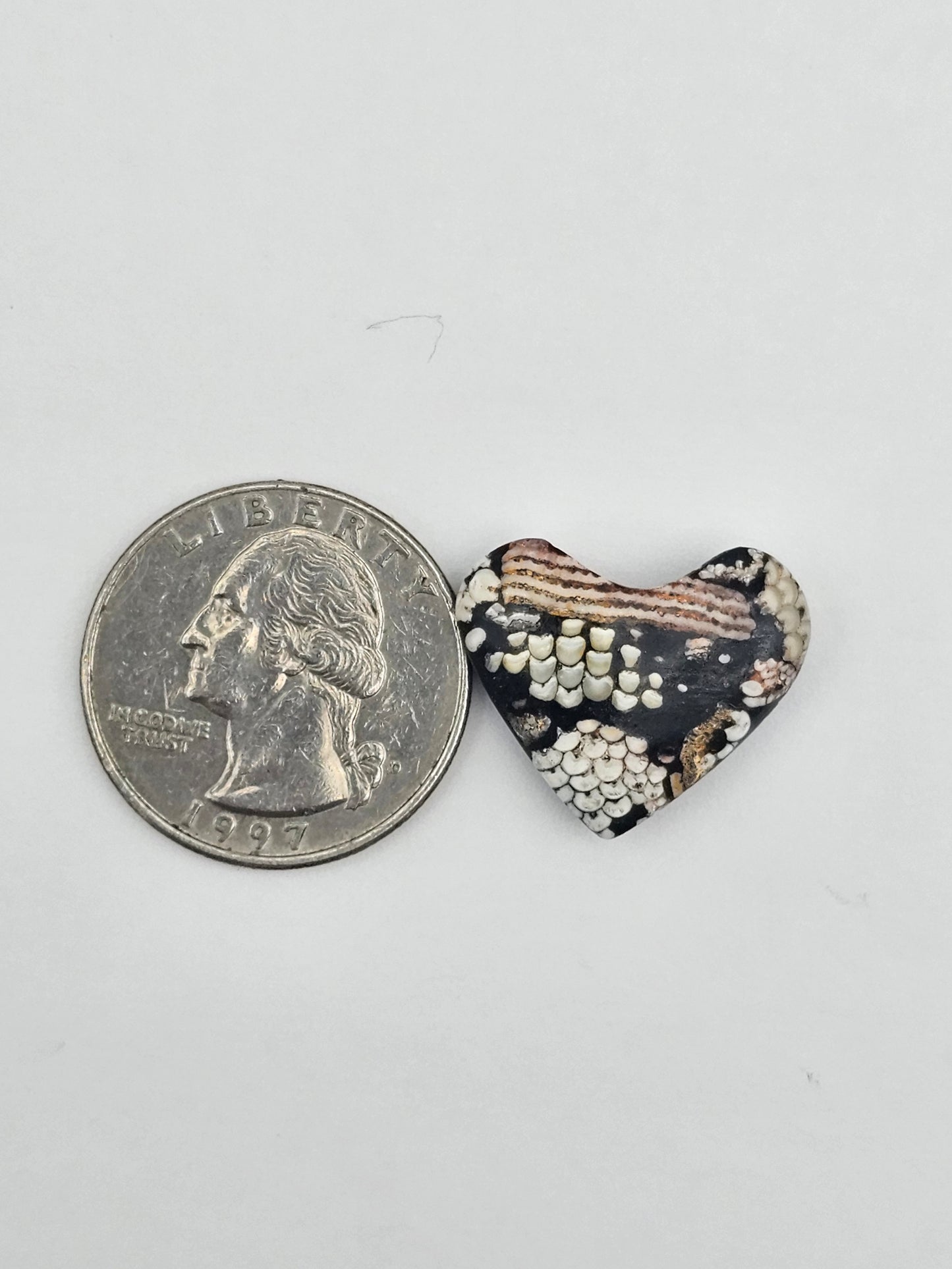 Snake skin agate heart cabochon