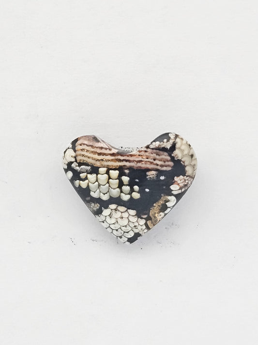 Snake skin agate heart cabochon
