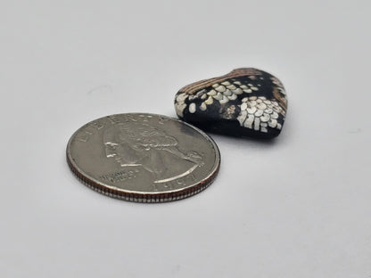 Snake skin agate heart cabochon