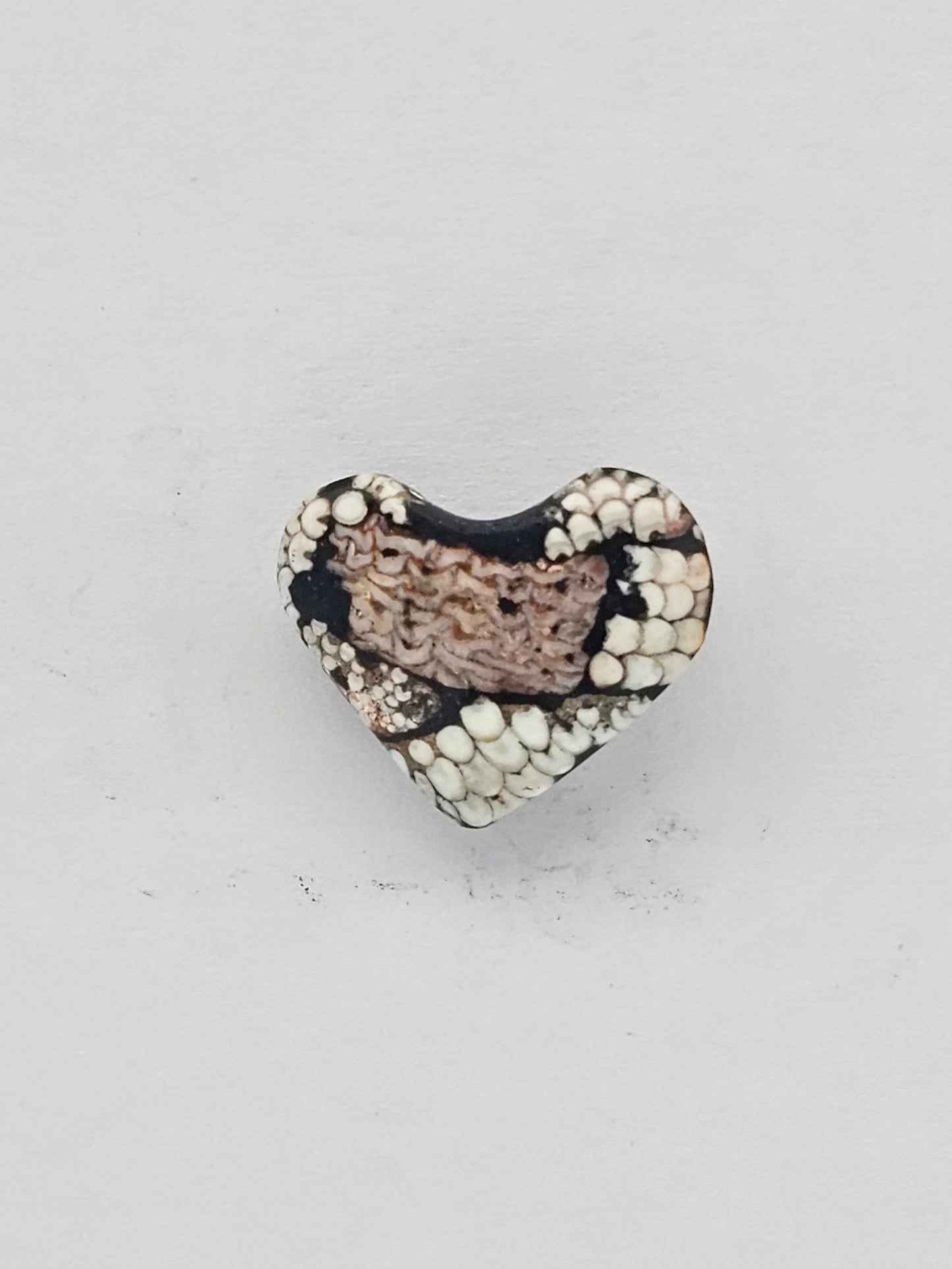 Snake skin agate heart cabochon