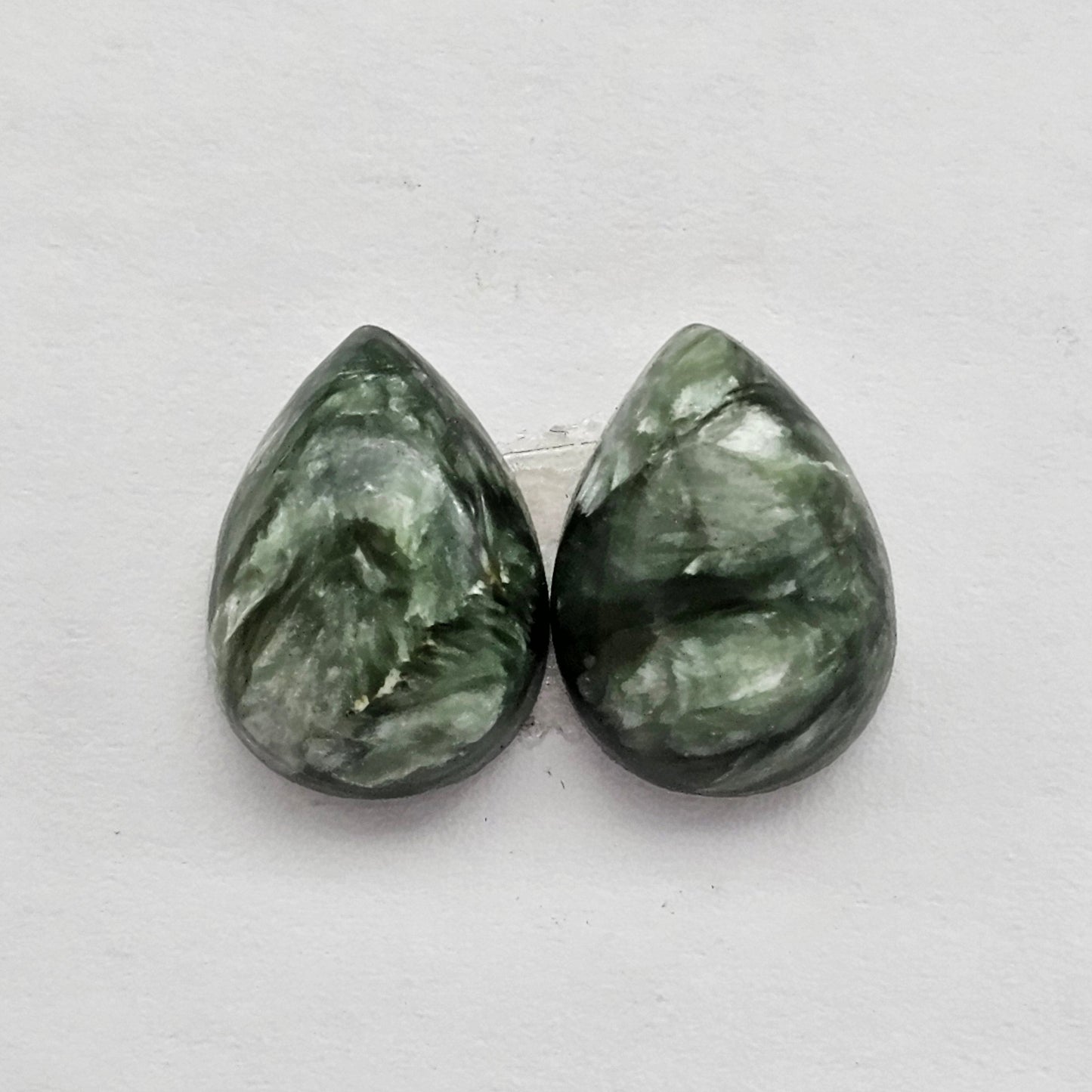 Seraphinite Cabochon Pair