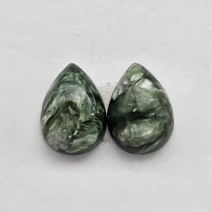 Seraphinite Cabochon Pair