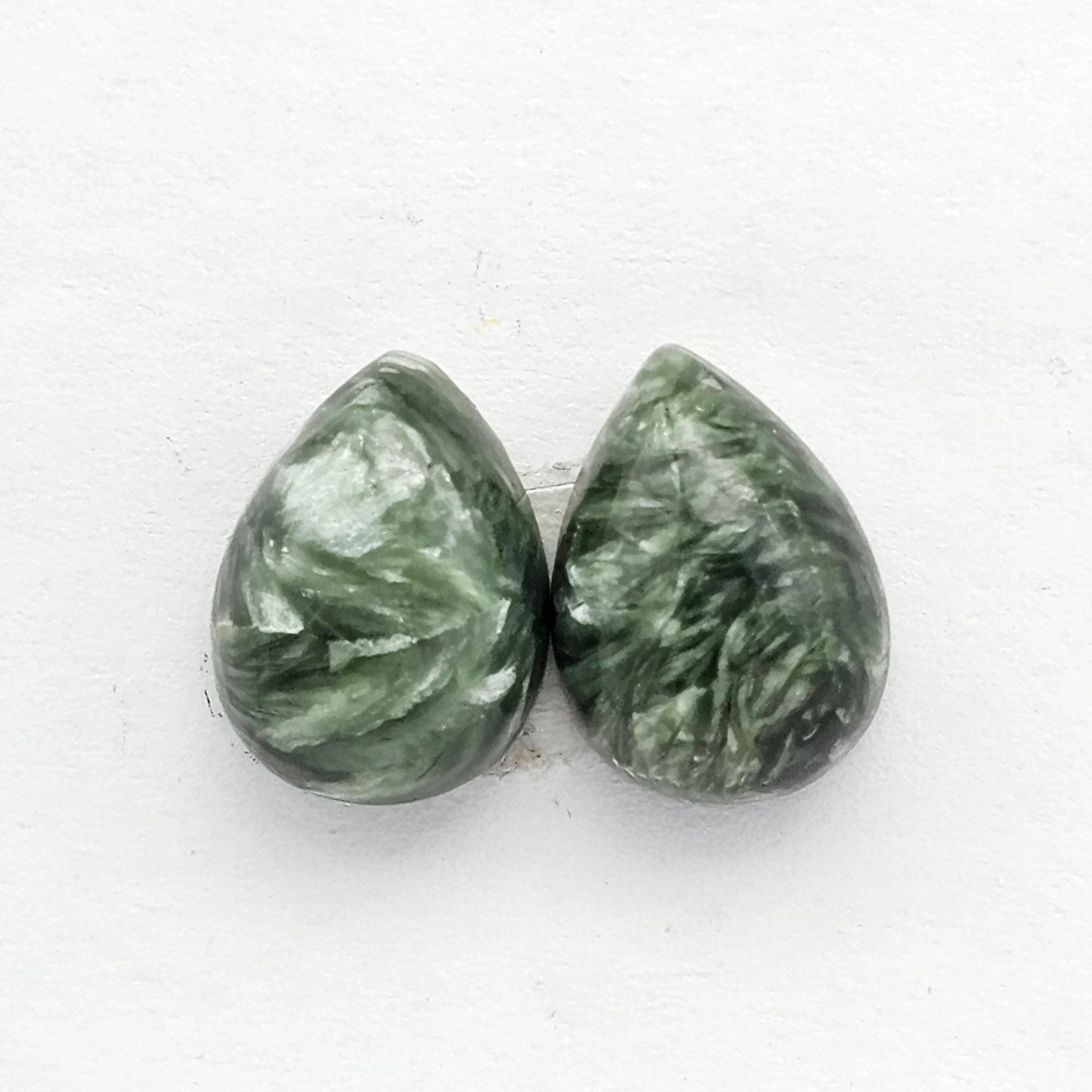 Seraphinite Cabochon Pair
