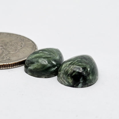 Seraphinite Cabochon Pair