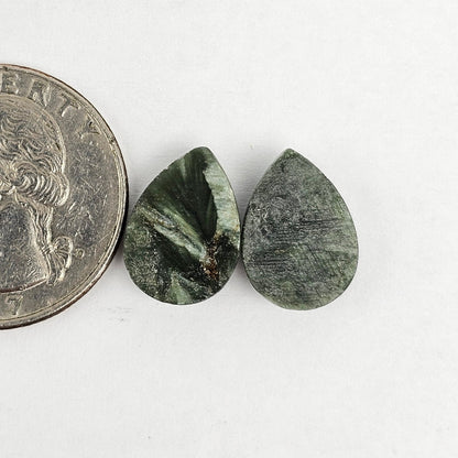 Seraphinite Cabochon Pair