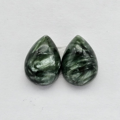 Seraphinite Cabochon Pair