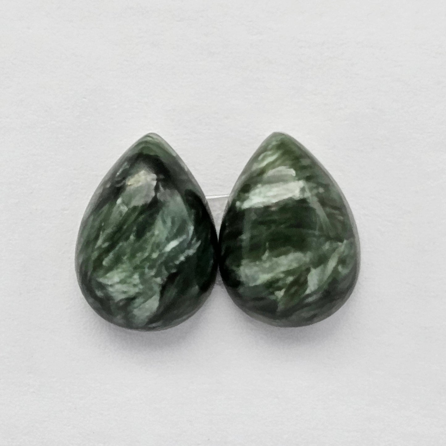 Seraphinite Cabochon Pair