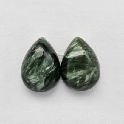 Seraphinite Cabochon Pair