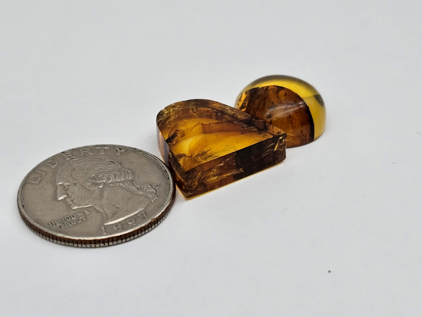 Amber authentic cabochon set large