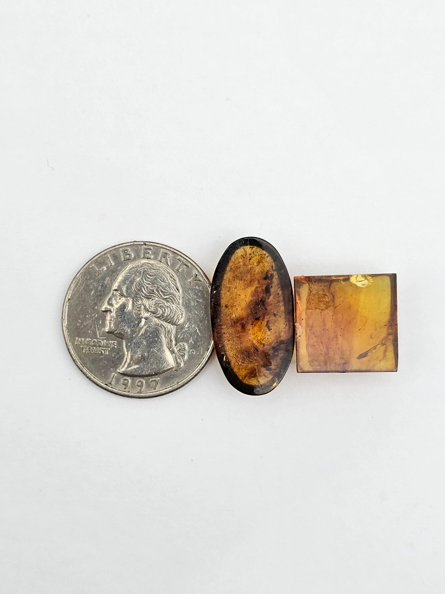 Amber authentic cabochon set large