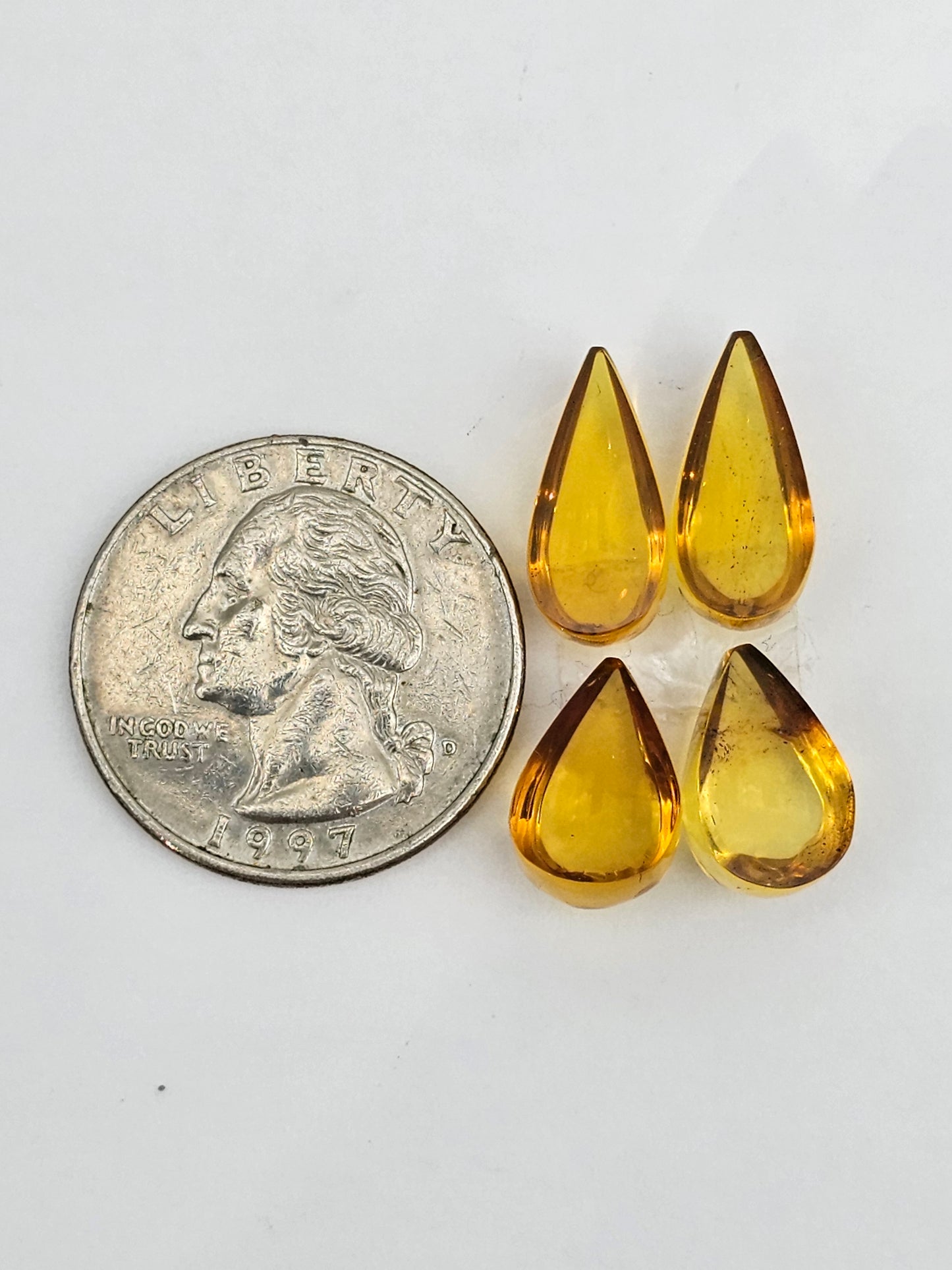 Amber authentic cabochon pair lot