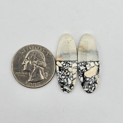 Maligano Jasper cabochon pair