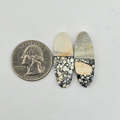 Maligano Jasper cabochon pair