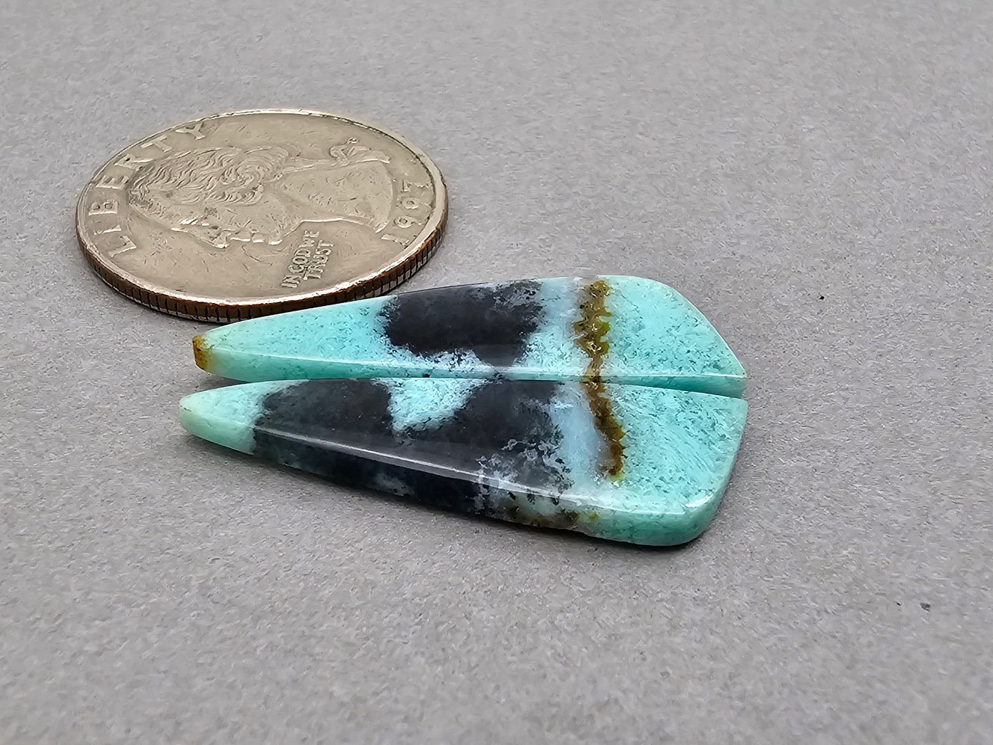 Chrysocolla natural Cabochon Pair