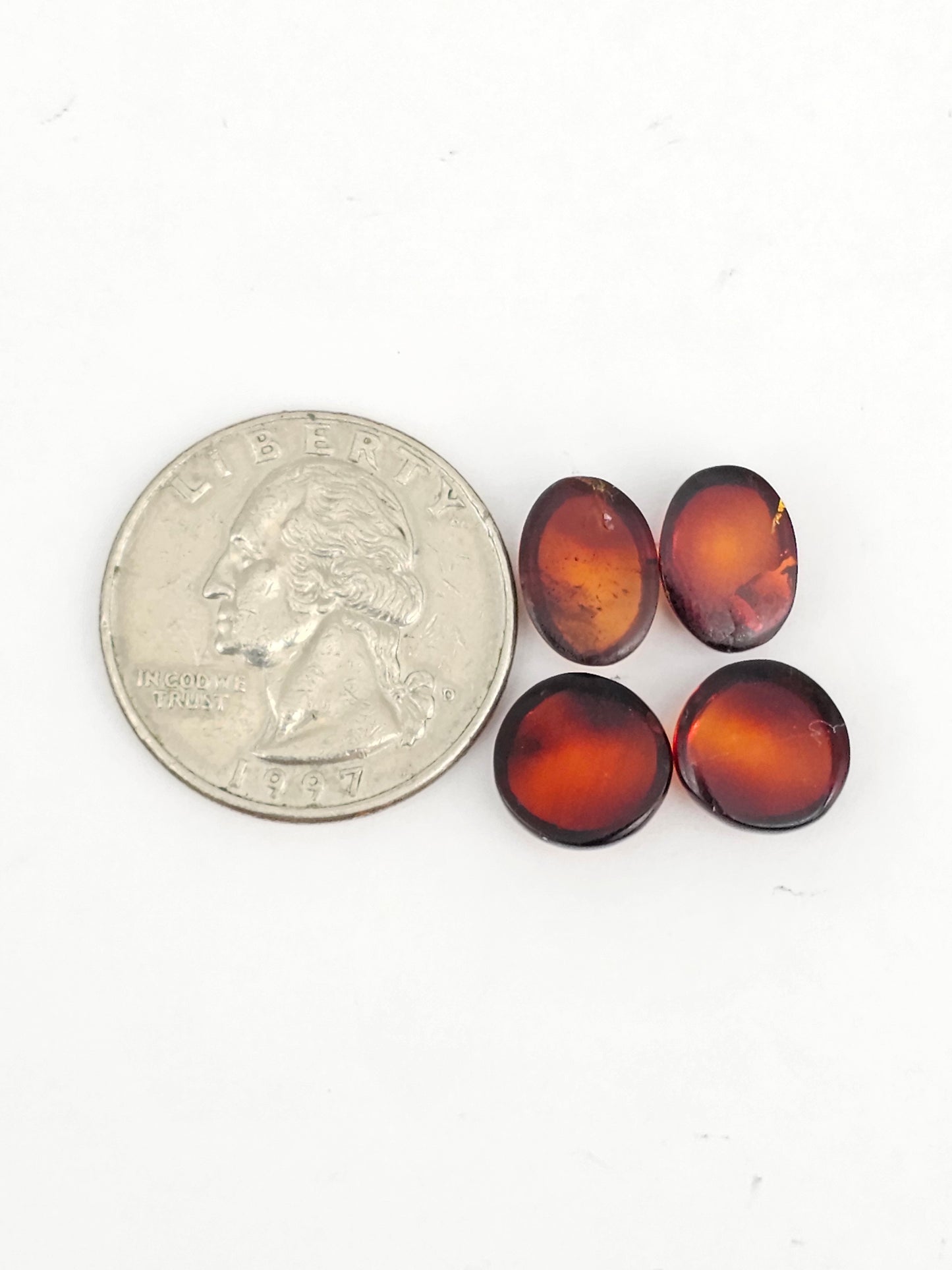 Amber authentic cabochon pair lot