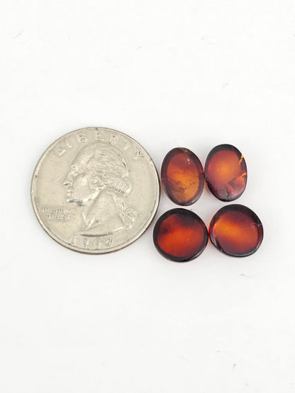 Amber authentic cabochon pair lot