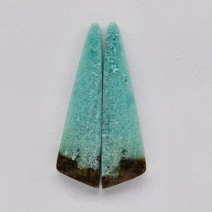 Chrysocolla Gemstone Cabochon Pair