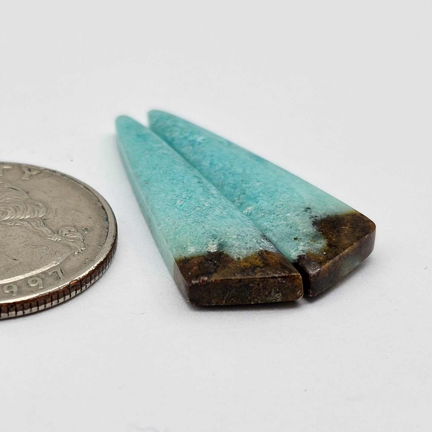 Chrysocolla Gemstone Cabochon Pair