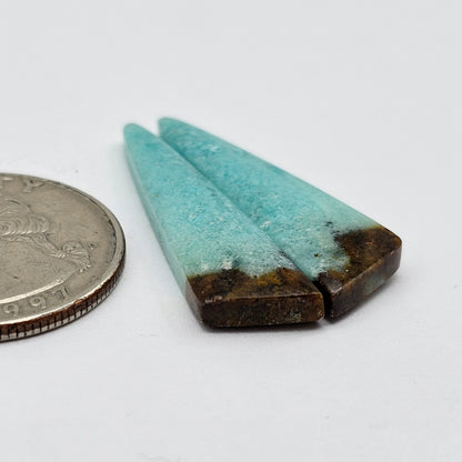 Chrysocolla Gemstone Cabochon Pair