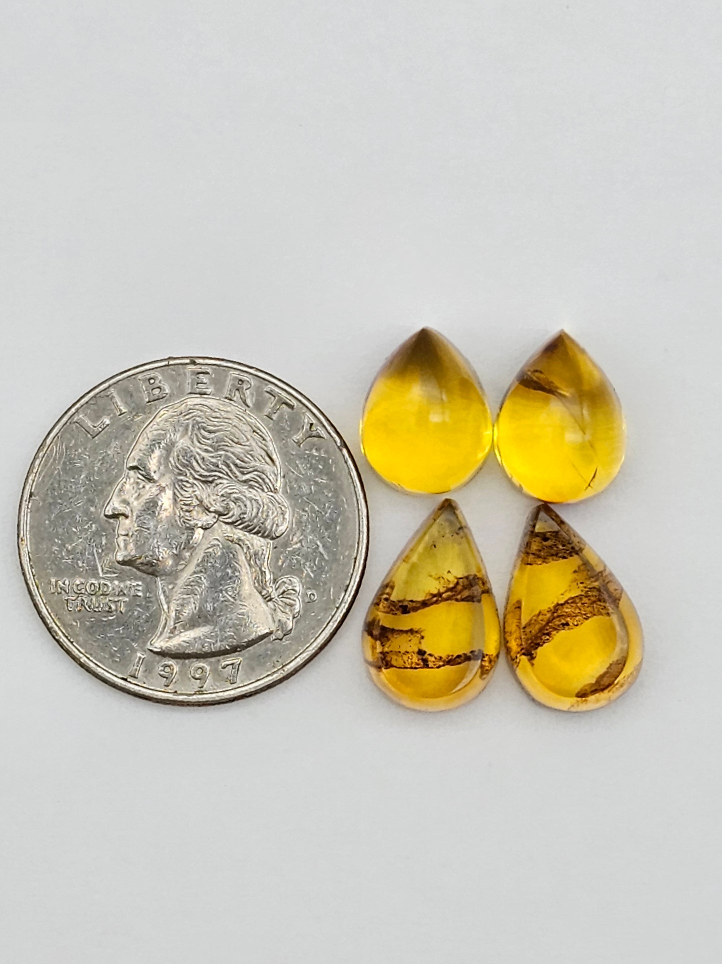 Amber authentic cabochon pair lot