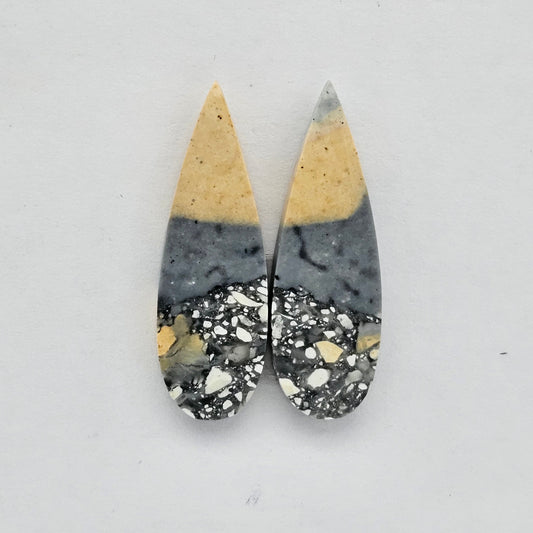 Maligano Jasper cabochon pair