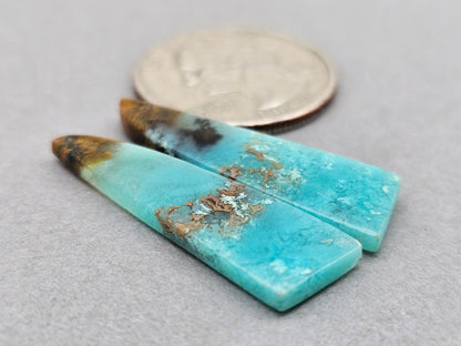 Chrysocolla Cabochon Pair