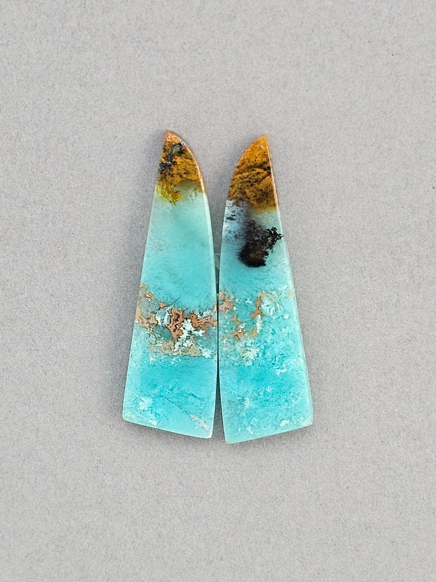 Chrysocolla Cabochon Pair