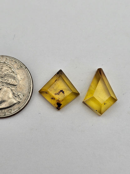 Amber half faceted set