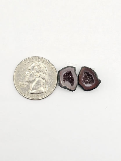 Tabasco Geode Cabochon Pair | Natural Mexican Geode