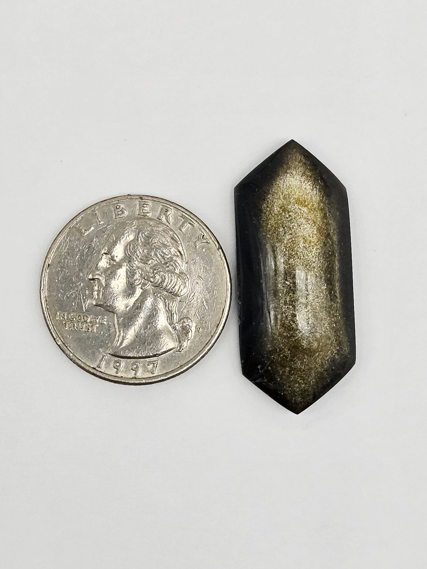 Gold Sheen Obsidian Long Diamond Cabochon | Natural Mexican Obsidian for Metalsmiths